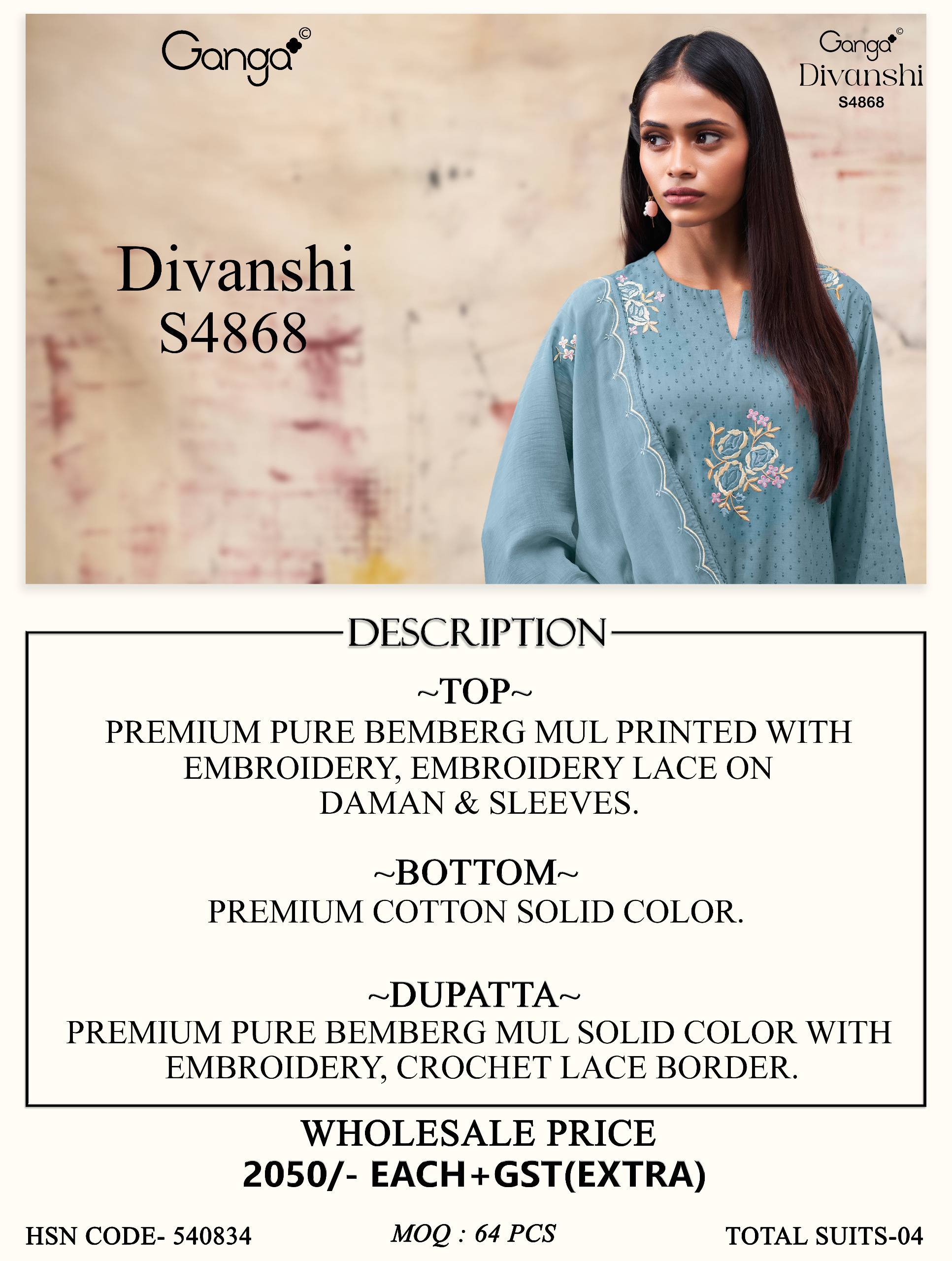 DIVANSHI 4868 Series By GANGA FASHION Stylish Beautiful Colourful Silk Dresses At Wholesale Price